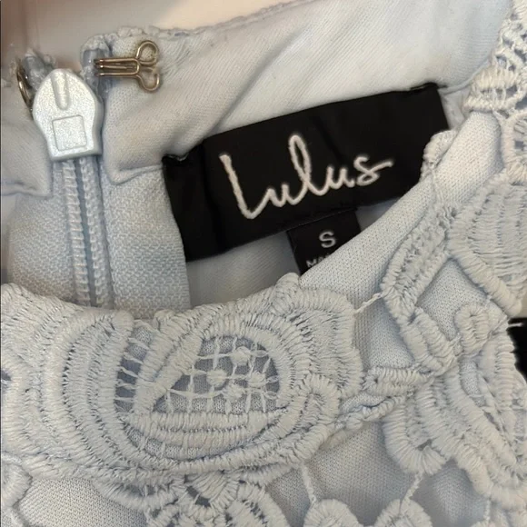 Lulus Love Poem Light Blue Lace Mini Dress - Picture 4 of 4